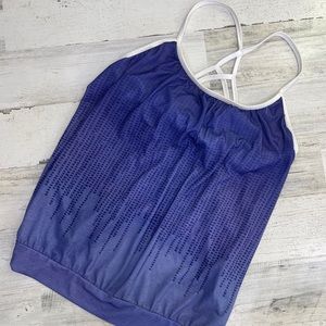 PrAna Activewear Top with Built in Bra Athletic Halter Style Purple Lavendar